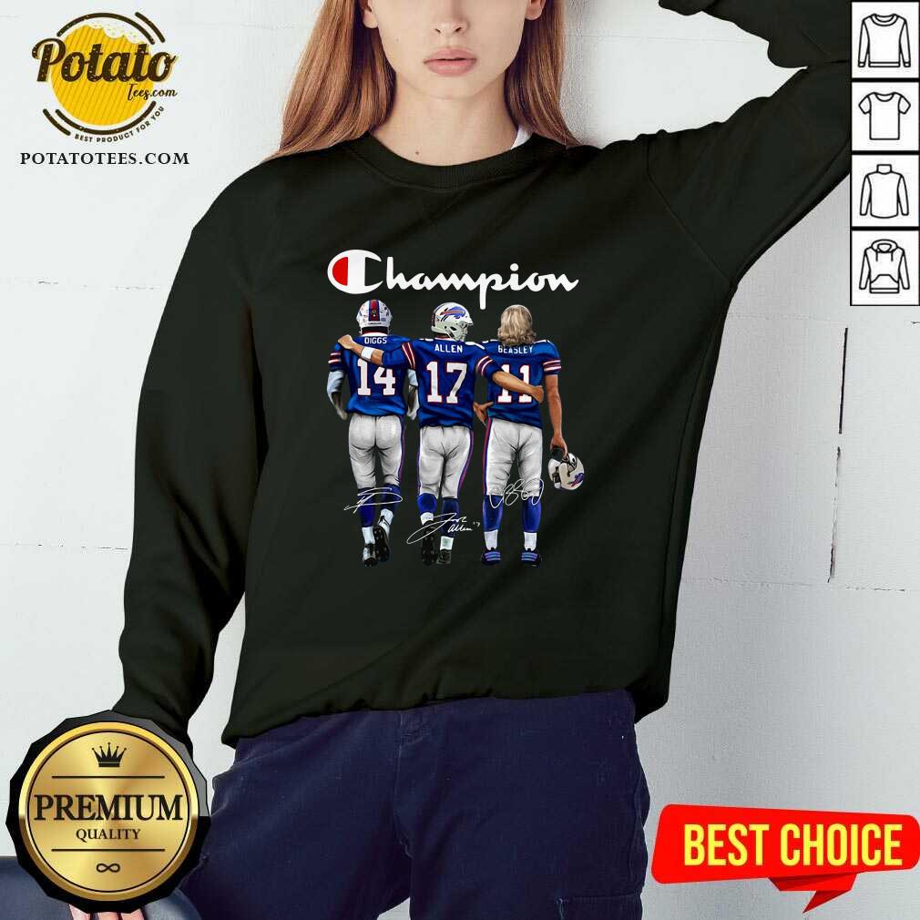 Top Buffalo Bills Diggs Allen Beasley Champion Signature Shirt - Image 4