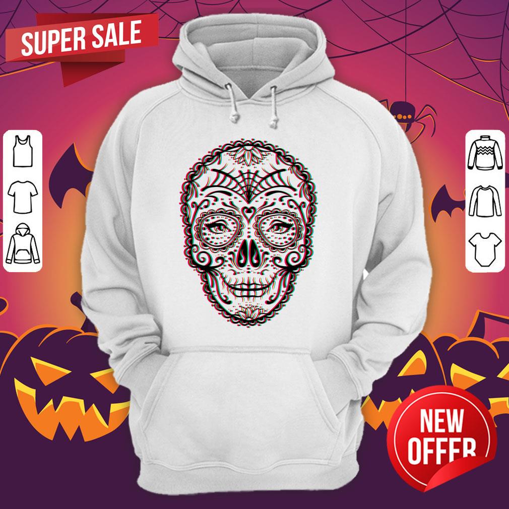 Eyes Sugar Skull Chromatic Yellow Dia De Los Muertos Shirt - Image 3