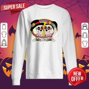 Alternative view of Mexican Sugar Skulls Wedding Couple Day Of The Dead Shirt