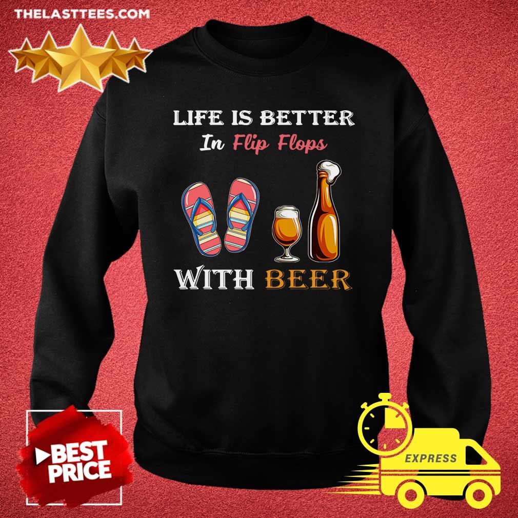 Perfeact Life Is Better In Flip Flops With Beer Shirt - Image 2