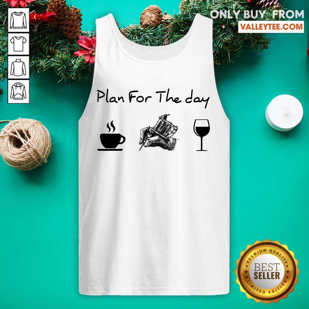 Plan For The Day Coffee Tattoos Wine Shirt - Image 4
