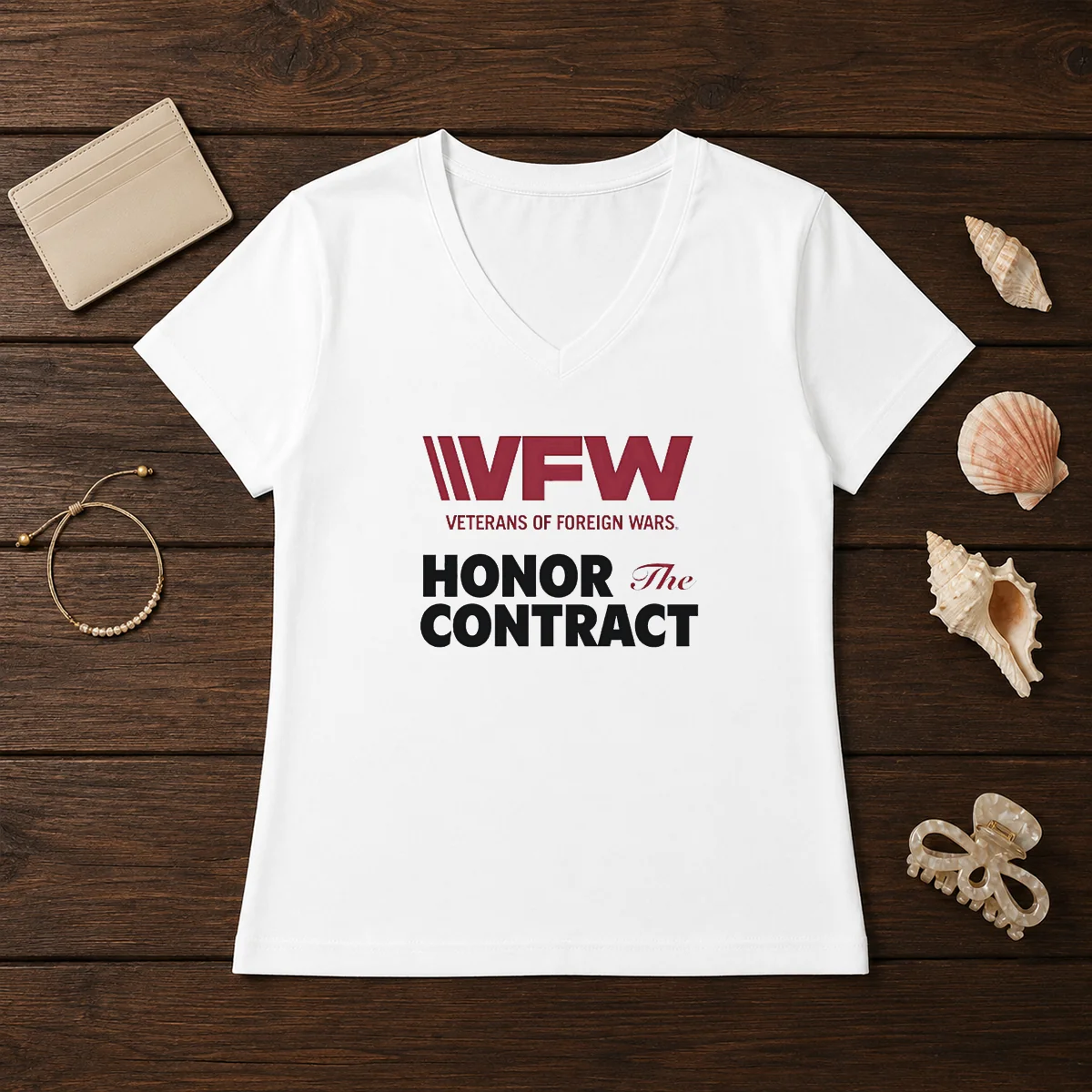 Nice VFW Veterans Of Foreign Wars Honor The Contract Logo Shirt - Image 2