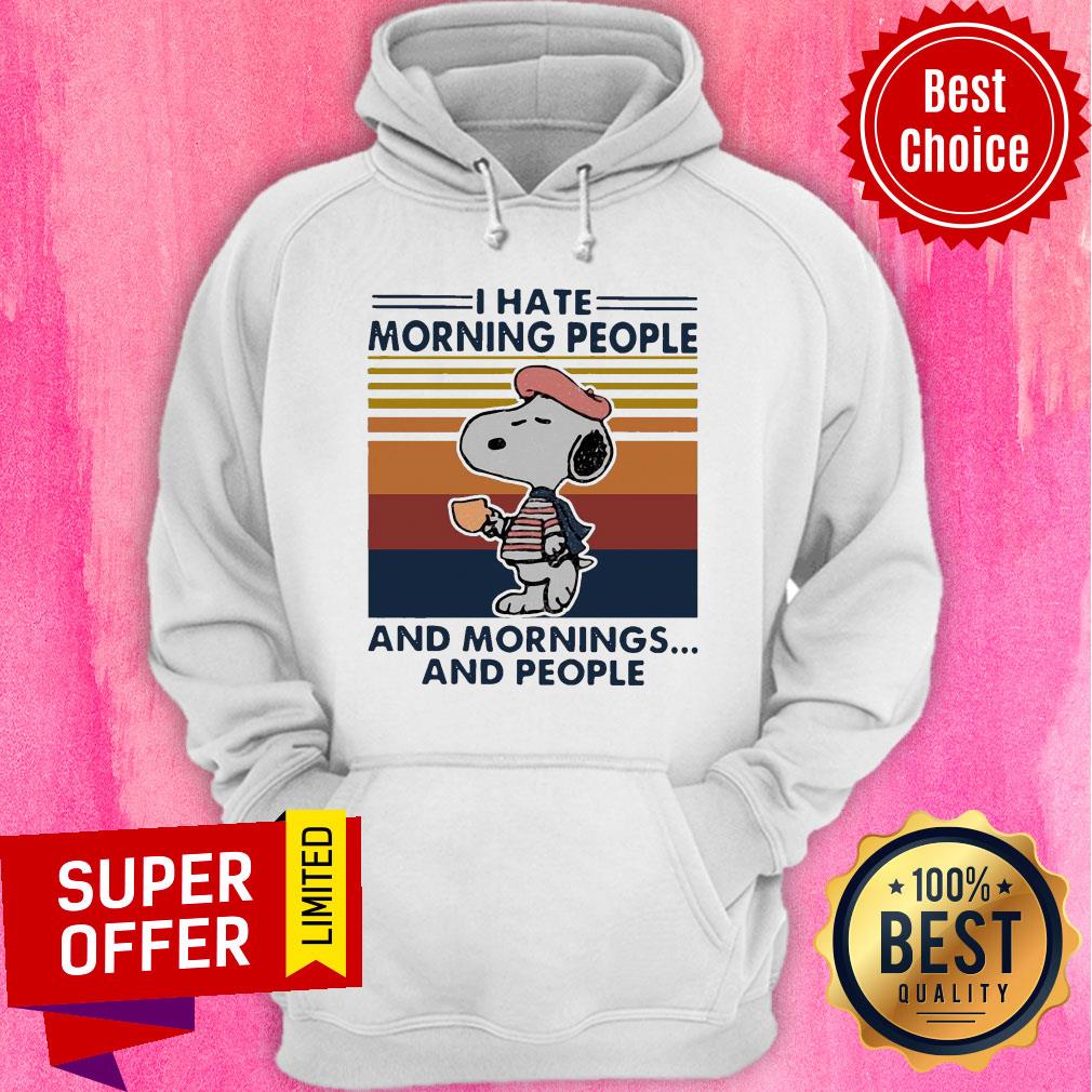 Snoopy I Hate Morning People And Mornings And People Vintage Shirt - Image 3