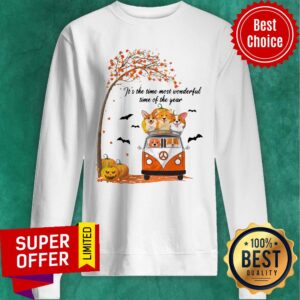 Alternative view of Corgi Peace Car It’s The Time Most Wonderful Time Of The Year Fall Halloween Shirt