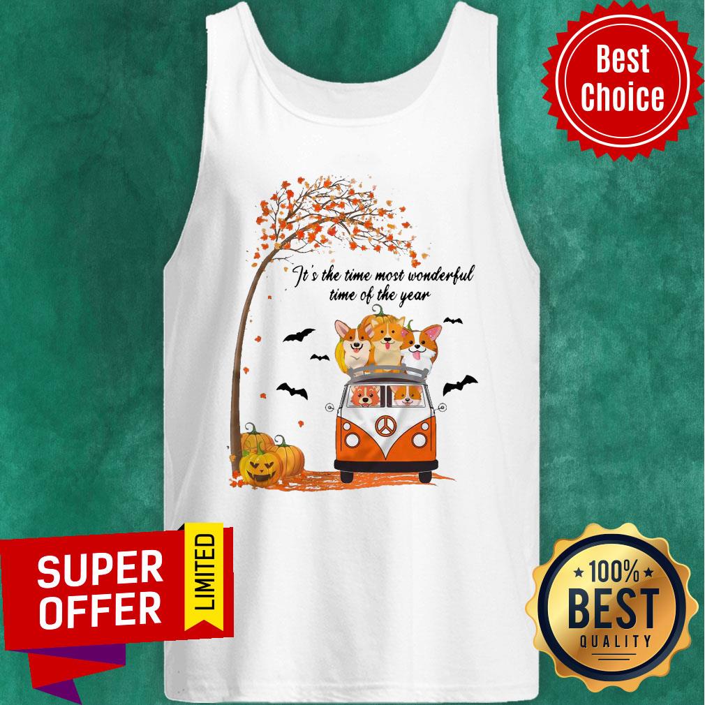 Corgi Peace Car It’s The Time Most Wonderful Time Of The Year Fall Halloween Shirt - Image 5