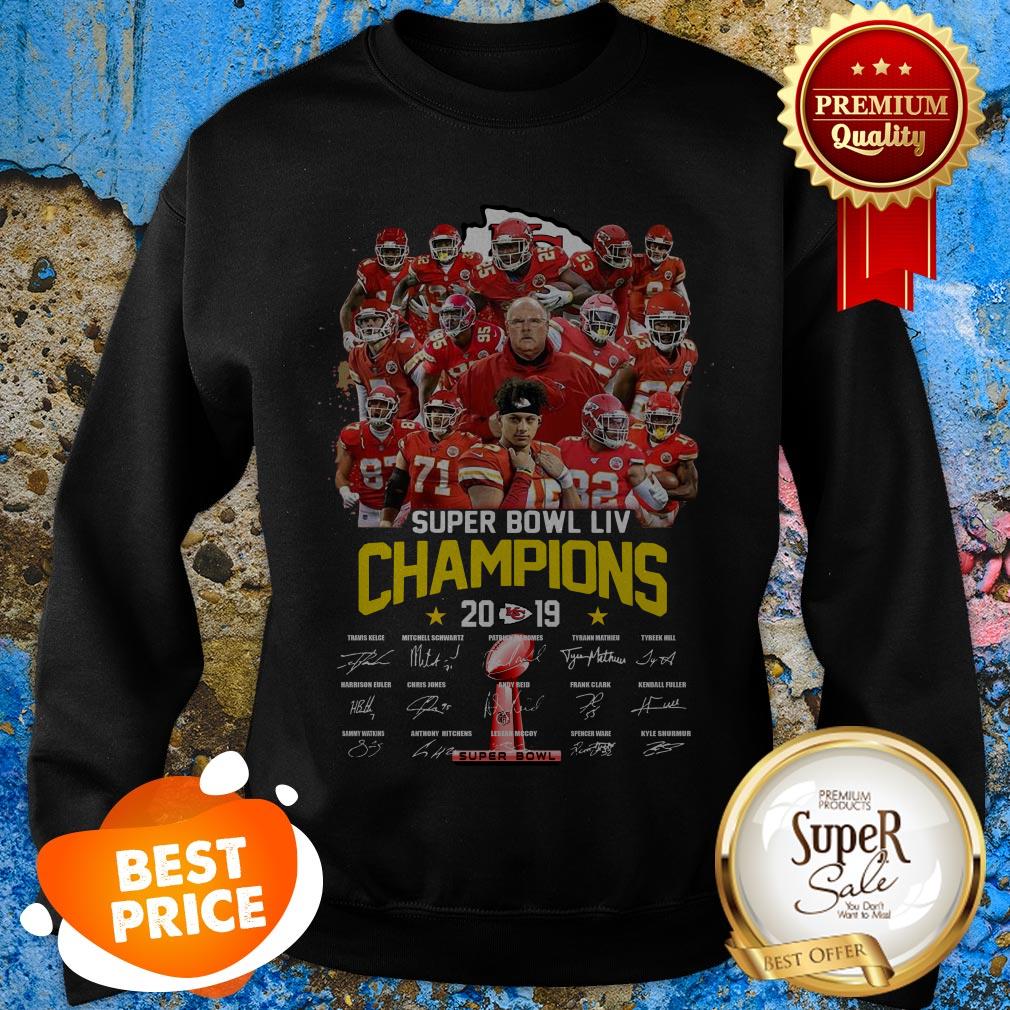 Kansas City Chiefs Super Bowl LIV Champions 2019 Signatures Shirt - Image 4