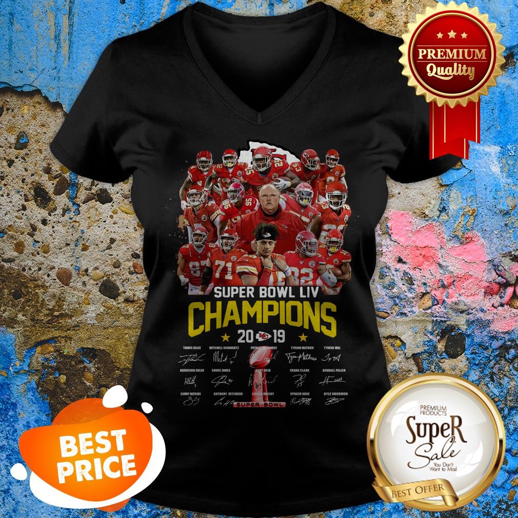 Kansas City Chiefs Super Bowl LIV Champions 2019 Signatures Shirt - Image 2