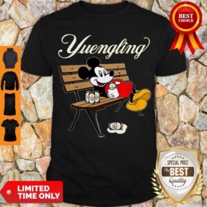 Awesome Mickey Mouse Drinking Yuengling Beer On Park Bench Shirt