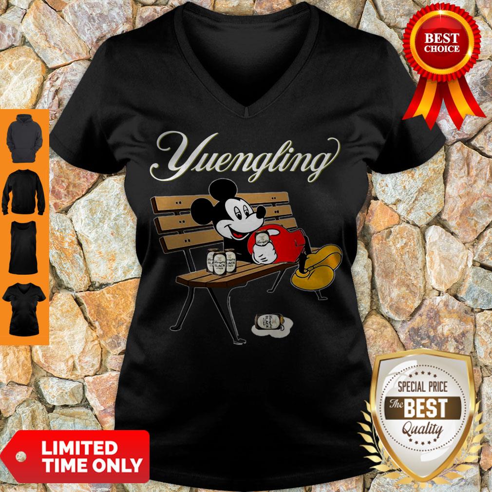 Awesome Mickey Mouse Drinking Yuengling Beer On Park Bench Shirt - Image 5