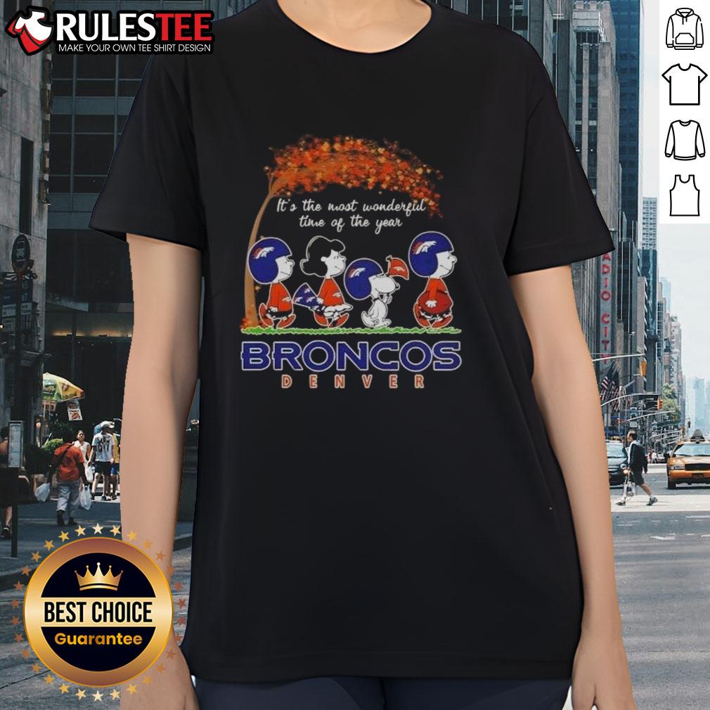 Awesome Peanuts It's The Most Wonderful Time Of The Year Broncos Denver Football T-Shirt - Image 3