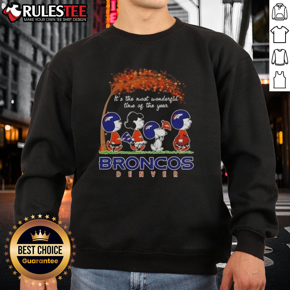 Awesome Peanuts It's The Most Wonderful Time Of The Year Broncos Denver Football T-Shirt - Image 5