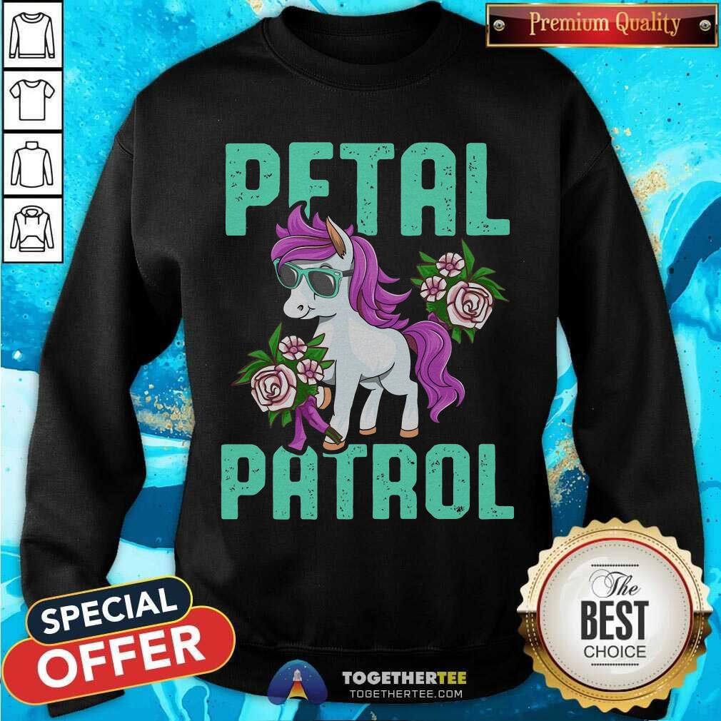 Cute Pony Sunglasses Petal Patrol Unicorn Shirt - Image 2