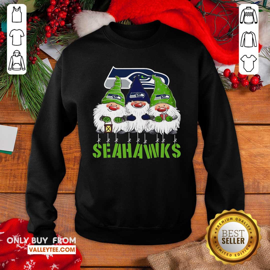 Happy Gnomies Seattle Seahawks Christmas Shirt - Image 2
