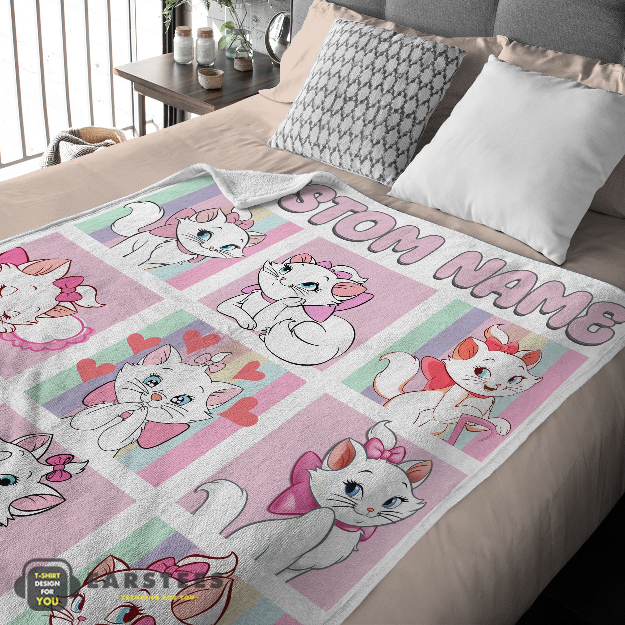 Good Cute Disney Cartoon The Aristocats Marie Blanket Fleece Customized Blanket - Image 2