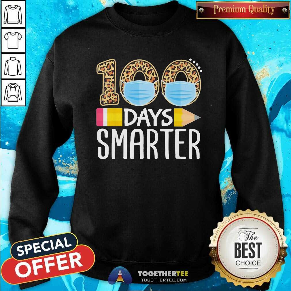 Official Face Mask 100 Days Smarter 2021 Shirt - Image 3