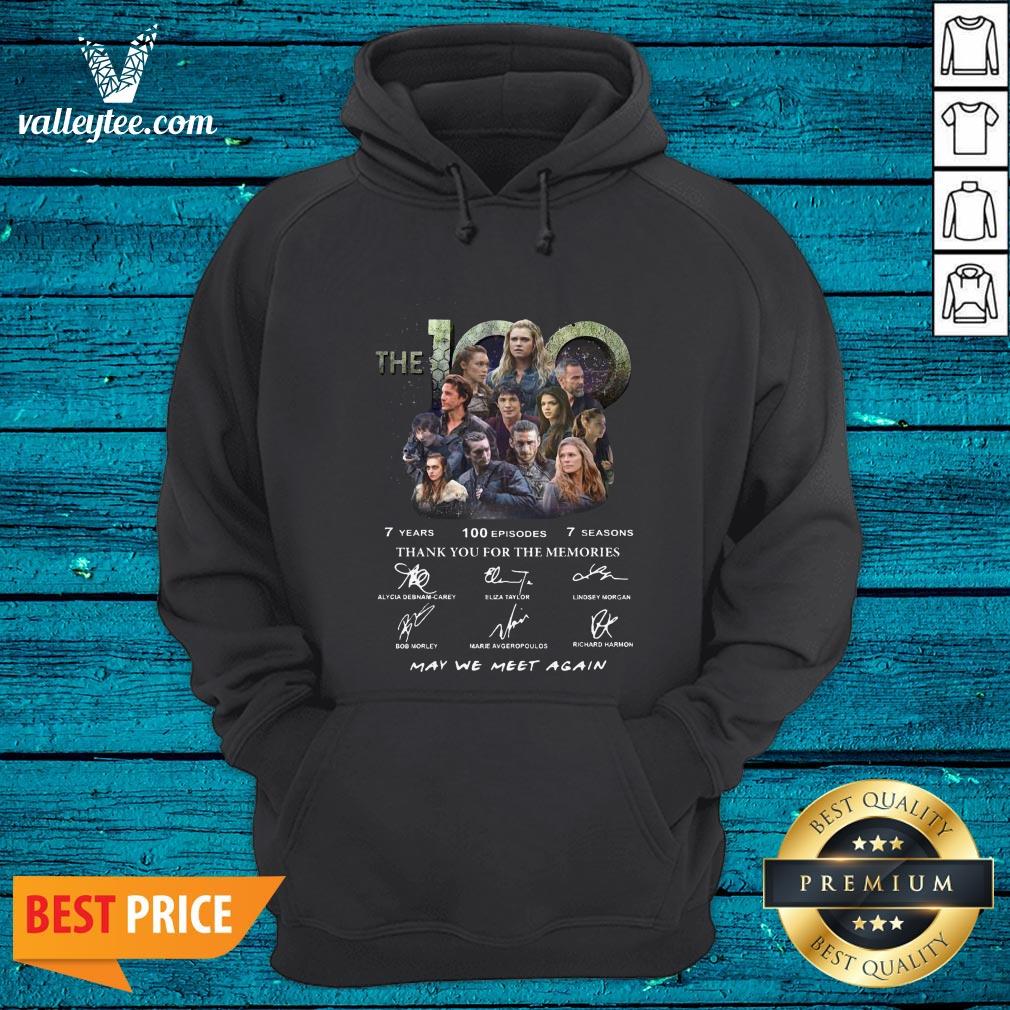 The 100 7 Years 100 Episodes 7 Season Thank You For The Memories Signatures Shirt - Image 3