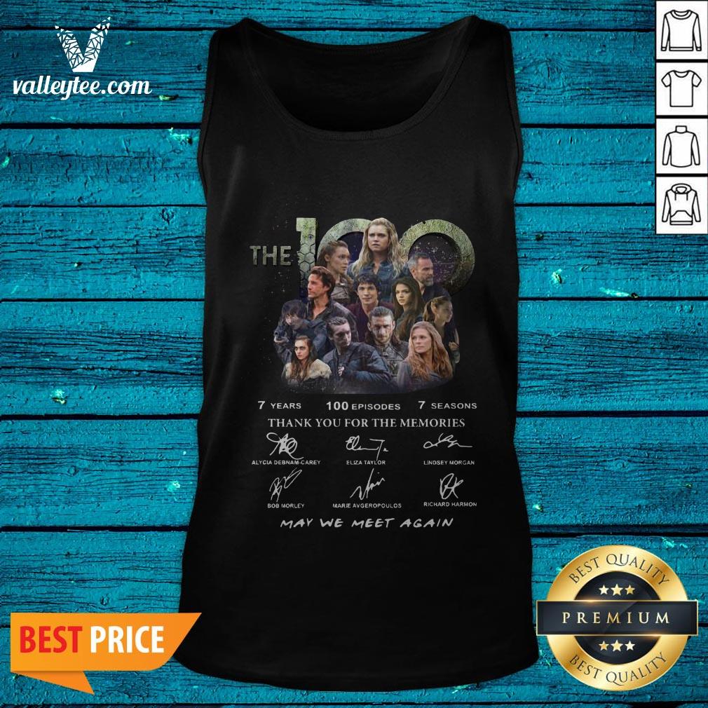The 100 7 Years 100 Episodes 7 Season Thank You For The Memories Signatures Shirt - Image 5