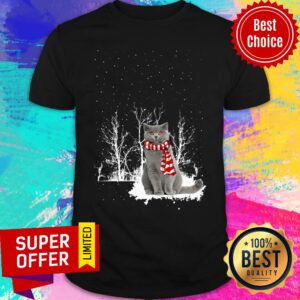 Nice British Shorthair Snow Scarf Christmas Shirt