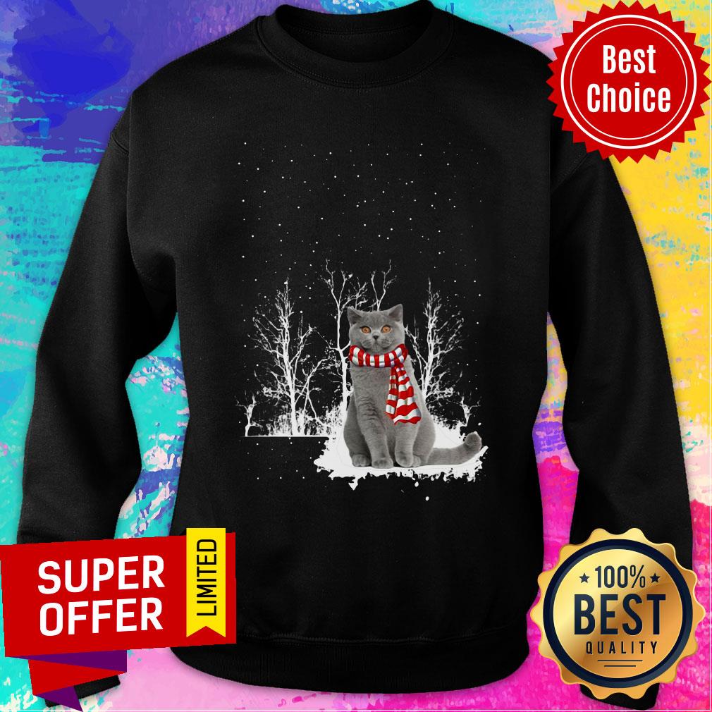 Nice British Shorthair Snow Scarf Christmas Shirt - Image 5