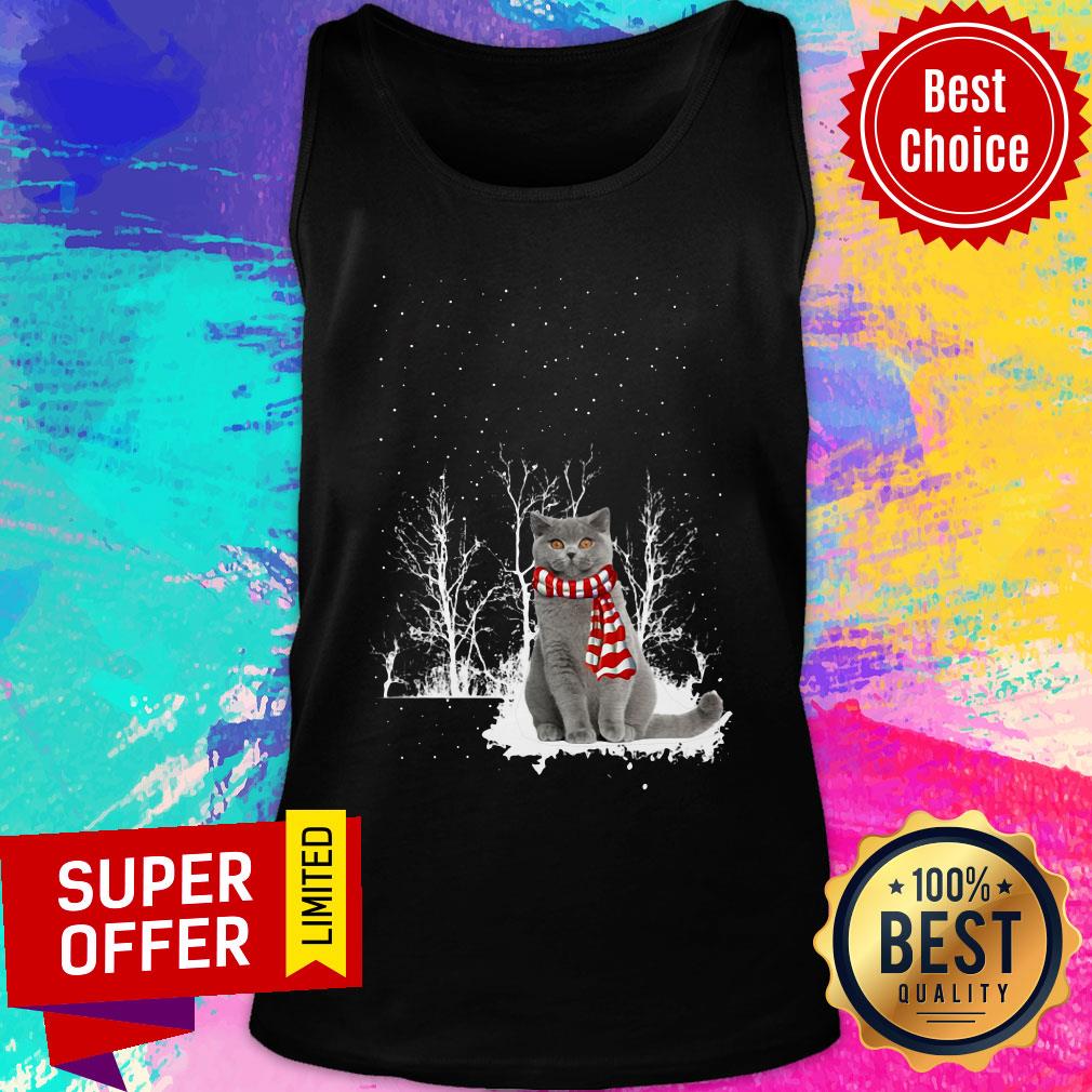 Nice British Shorthair Snow Scarf Christmas Shirt - Image 4