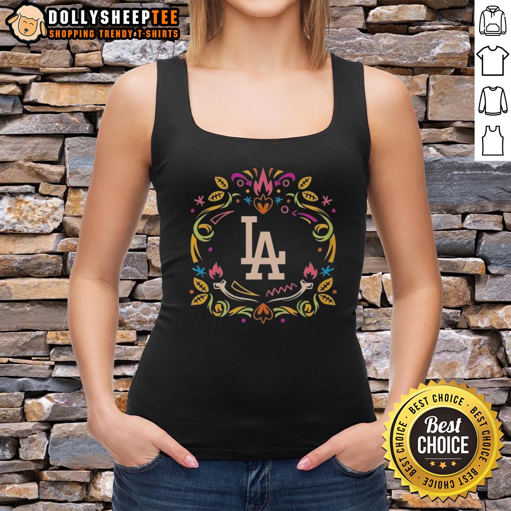 Pretty Los Angeles Dodgers Día De Los Muertos MLB Celebration T-Shirt - Image 4