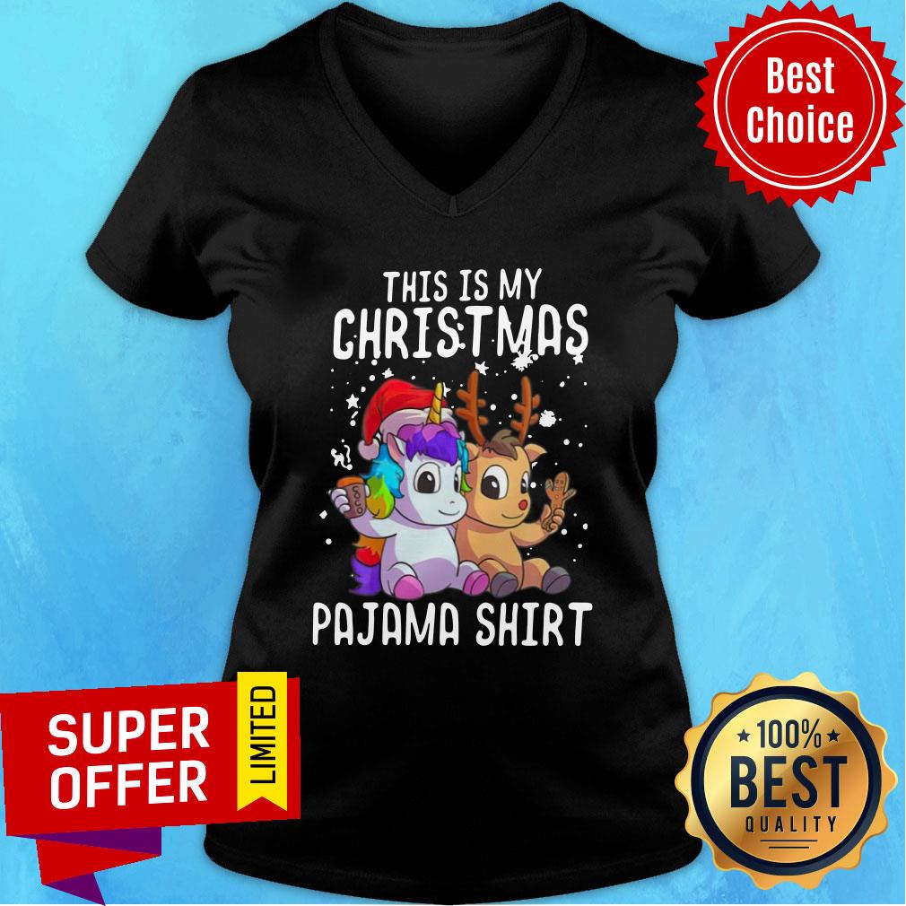 Nice Unicorn And Reindeer This Is My Christmas Pajama Shirt Christmas Shirt - Image 3