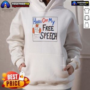 Alternative view of Hot Hands Off My Free Speech Trump Cartoon T-Shirt