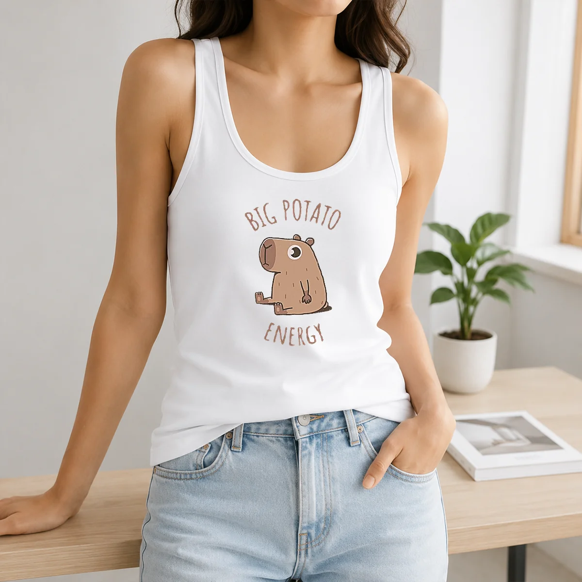 Hot Big Potato Energy Capybara Shirt - Image 3