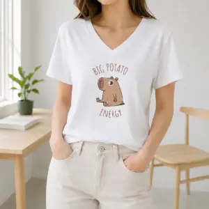 Alternative view of Hot Big Potato Energy Capybara Shirt