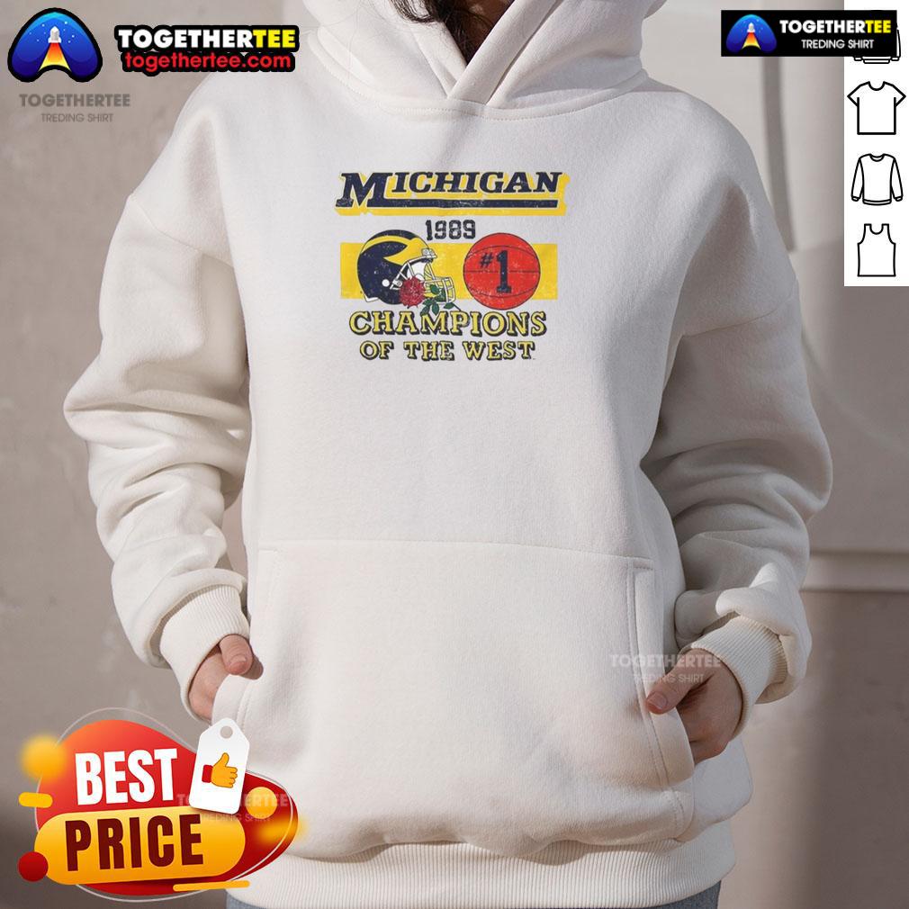 Top Michigan Wolverines NCAA 1989 Champions Of The West Vintage T-Shirt - Image 2