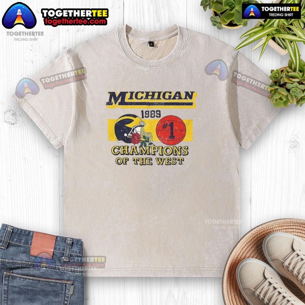 Top Michigan Wolverines NCAA 1989 Champions Of The West Vintage T-Shirt - Image 6