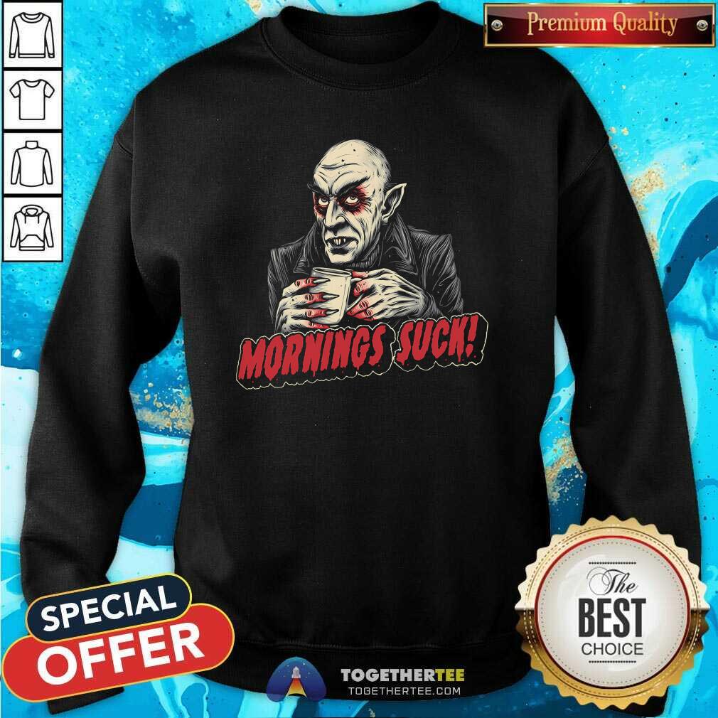 Hot Mornings Suck Dracula T-Shirt - Image 4