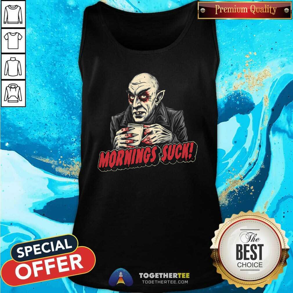 Hot Mornings Suck Dracula T-Shirt - Image 3