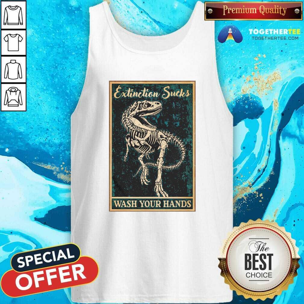 Cool Dinosaur Extinction Sucks Wash Your Hands Shirt - Image 3