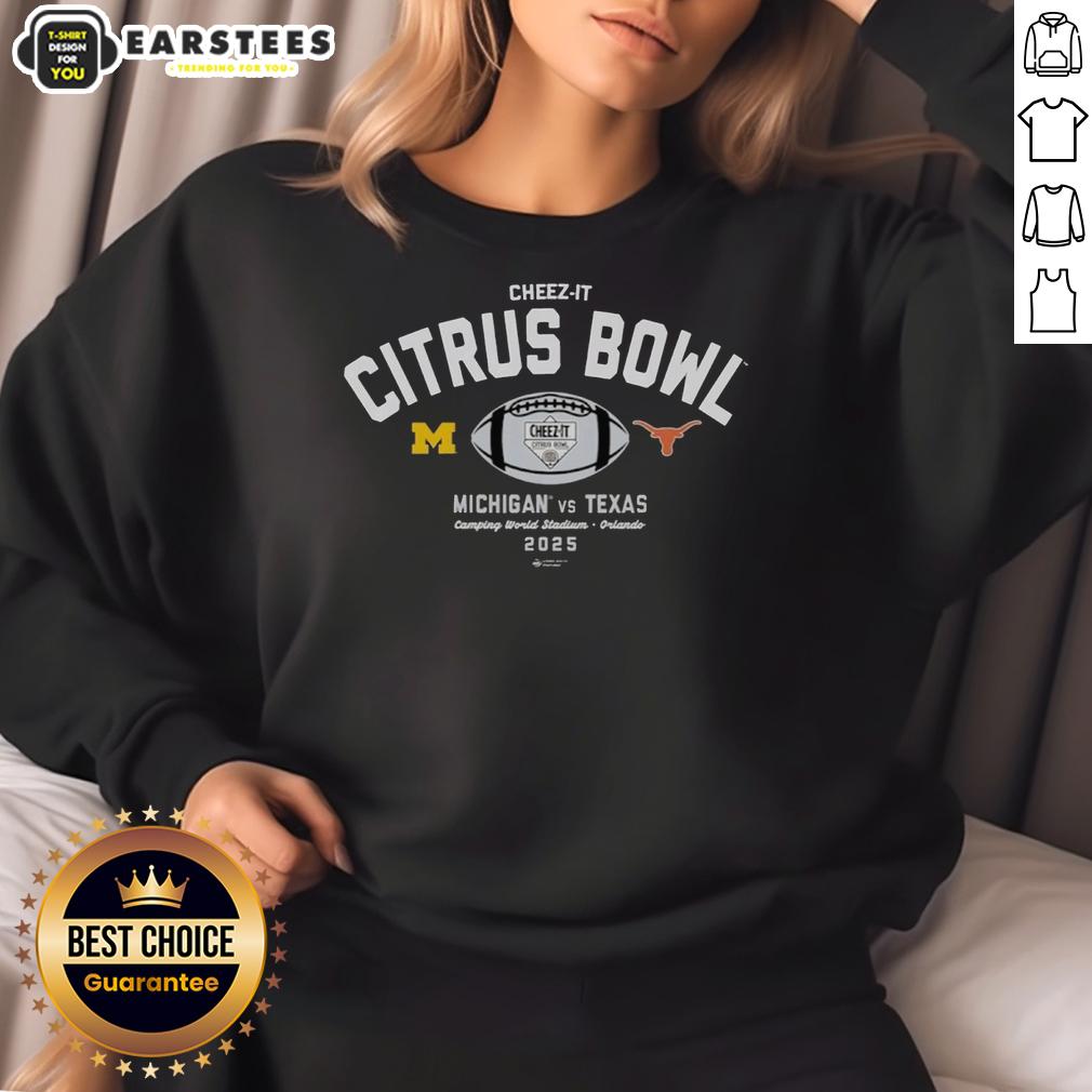 Awesome 2025 Cheez-It Citrus Bowl Michigan Wolverines Vs Texas Longhorns Logo T-Shirt - Image 5