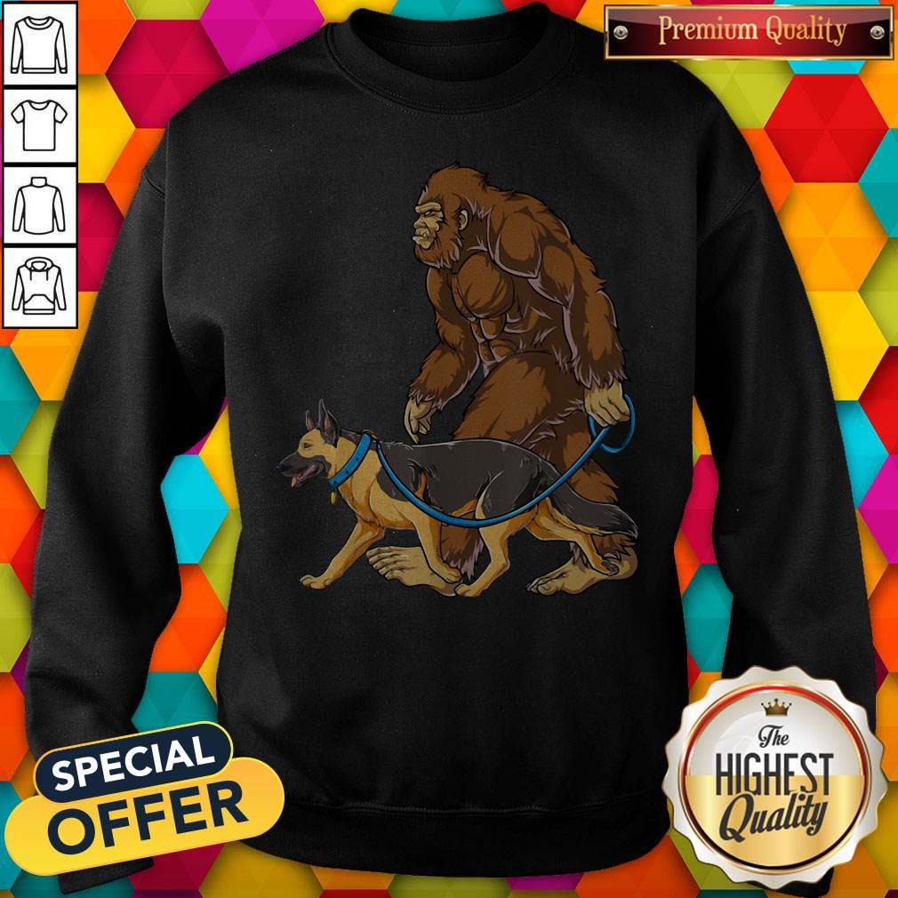 Bigfoot Dog Walk German Shepherd Shirt - Image 5