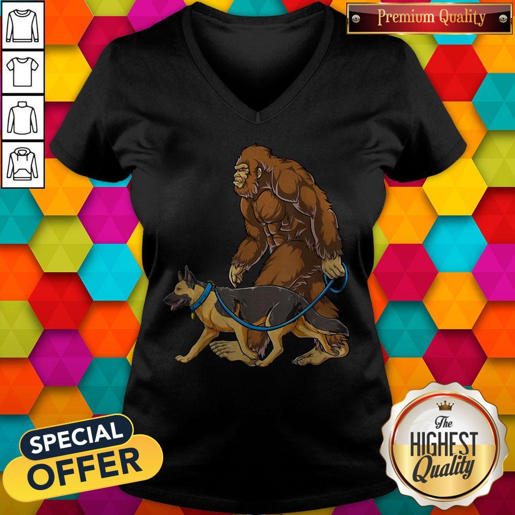 Bigfoot Dog Walk German Shepherd Shirt - Image 4