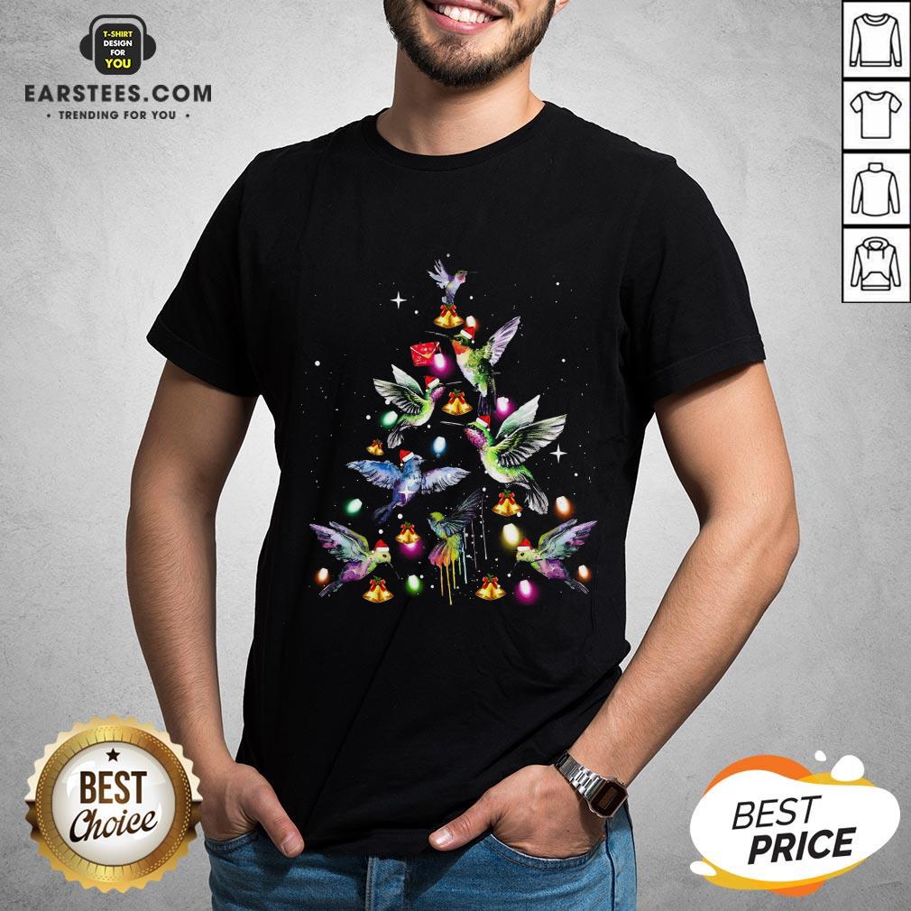 Nice Ruby-Throated Hummingbird Tree Light Christmas Shirt
