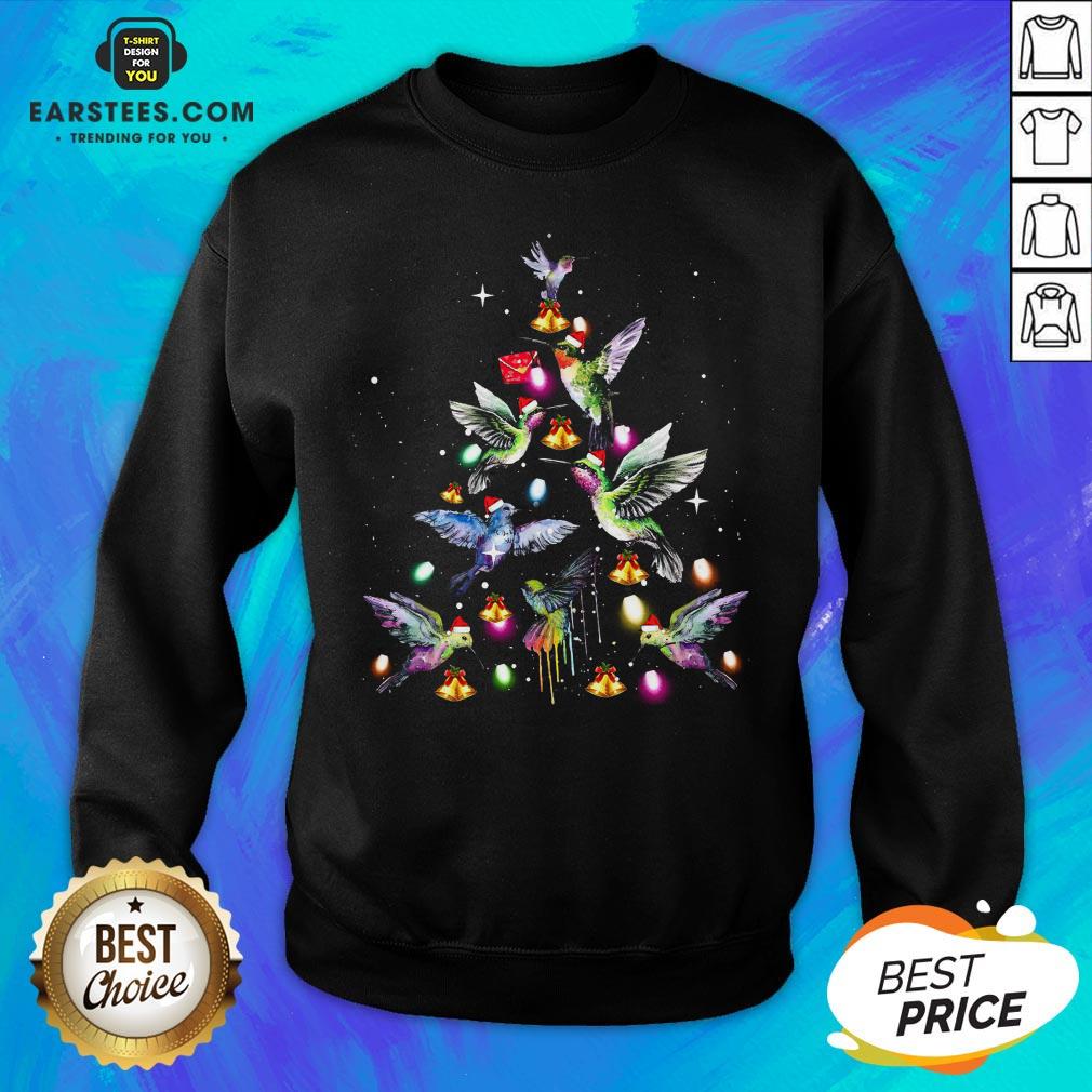 Nice Ruby-Throated Hummingbird Tree Light Christmas Shirt - Image 5