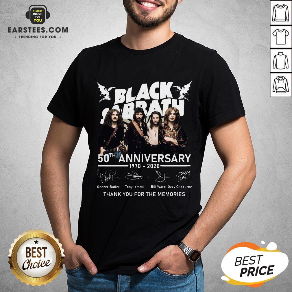 Awesome Black Sabbath 50th Anniversary 1970 2020 Thank You For The Memories Signatures Shirt