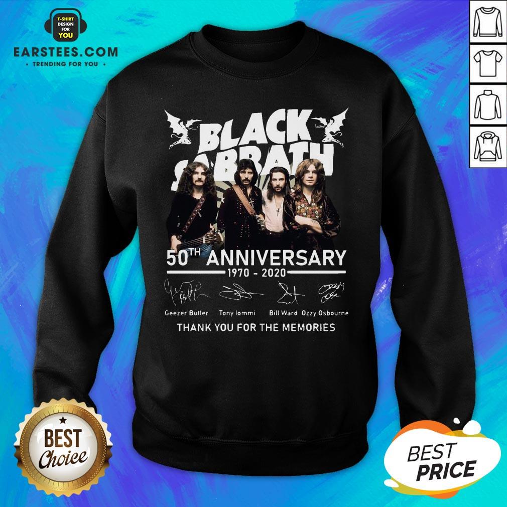Awesome Black Sabbath 50th Anniversary 1970 2020 Thank You For The Memories Signatures Shirt - Image 4