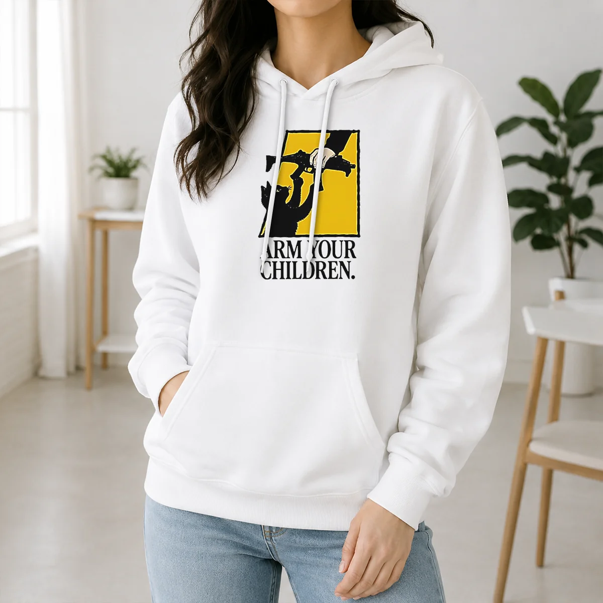 Pretty Black Cat Holding Submachine Gun And Hand Arm Your Children Shirt - Image 7