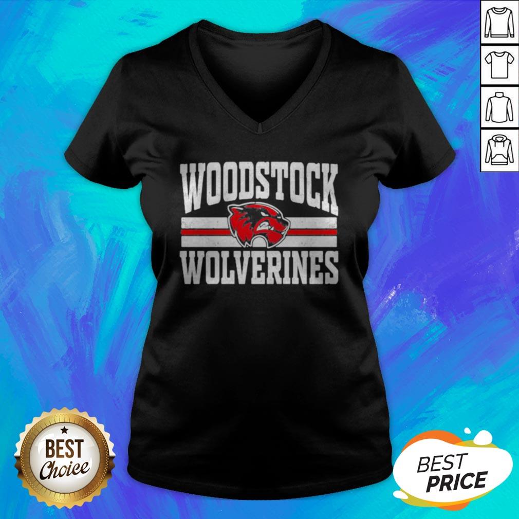 Top Woodstock High School Wolverines Logo Shirt - Image 3