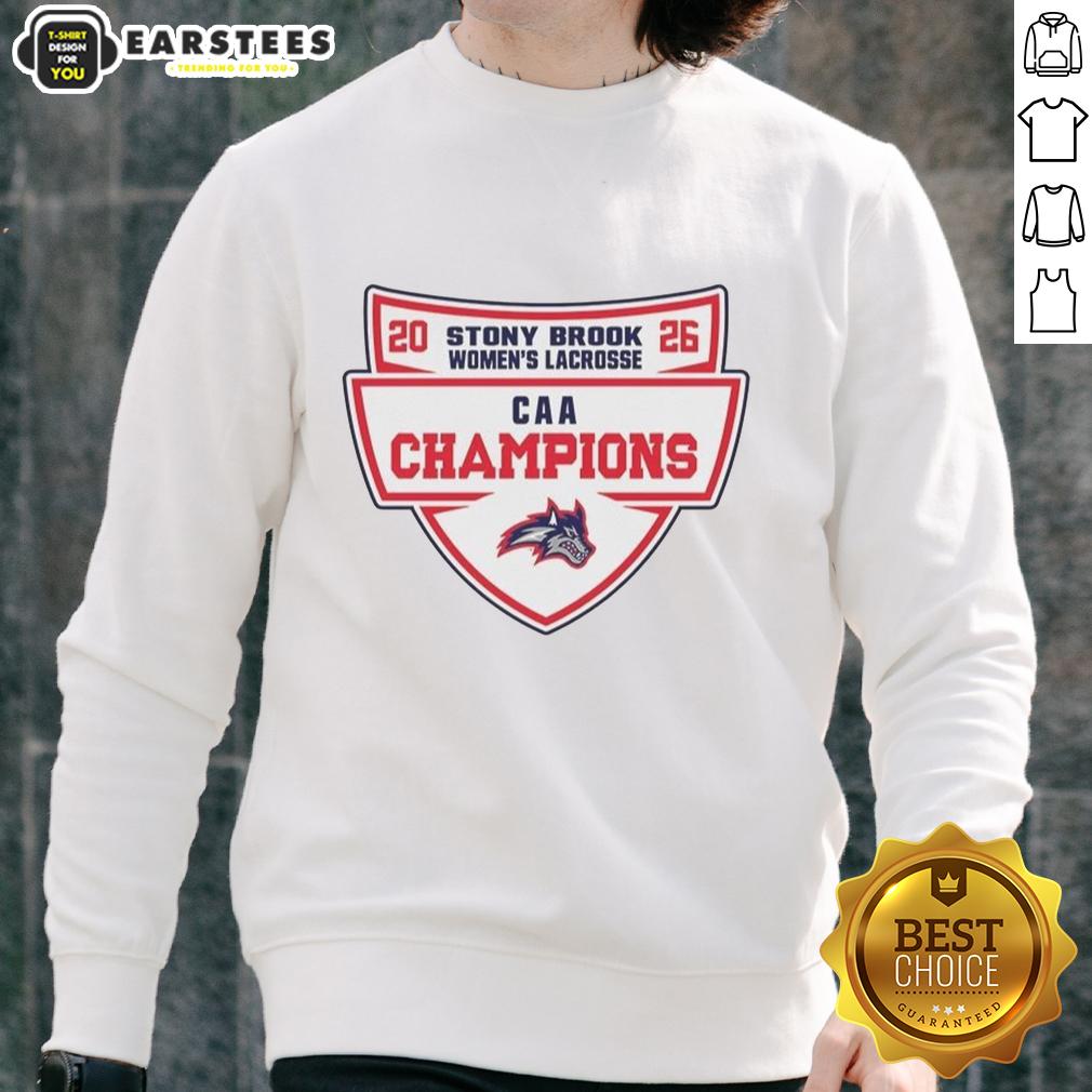 Nice Stony Brook Women's Lacrosse Caa Champions 2026 T-Shirt - Image 5