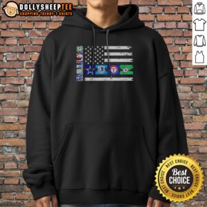 Alternative view of Awesome Dallas Sport Teams Dallas Cowboys Mavericks Rangers Stars Flag Logos Shirt