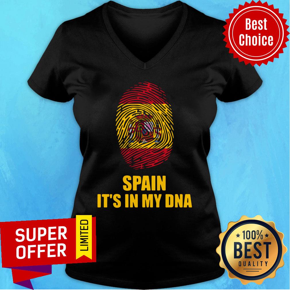 Spain Flag It's In My Dna Fingerprints Shirt - Image 2