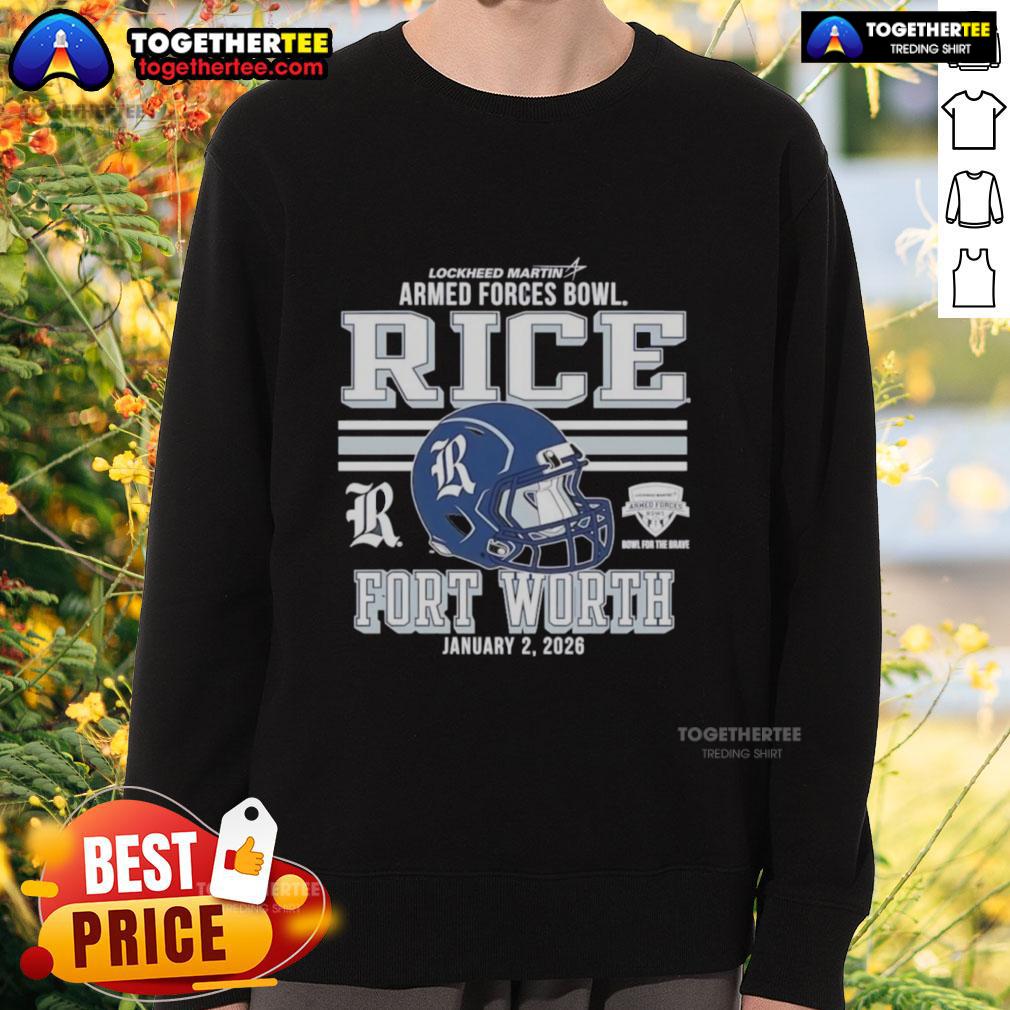 Hot Rice Owls Football 2026 Armed Forces Bowl Fort Worth Helmet T-Shirt - Image 5