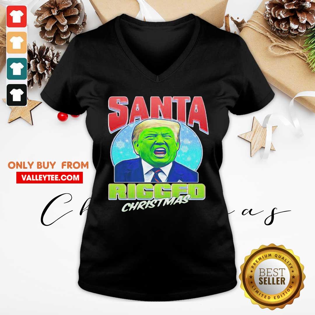 Happy Santa Ricced Christmas Donald Trump Election Shirt - Image 3
