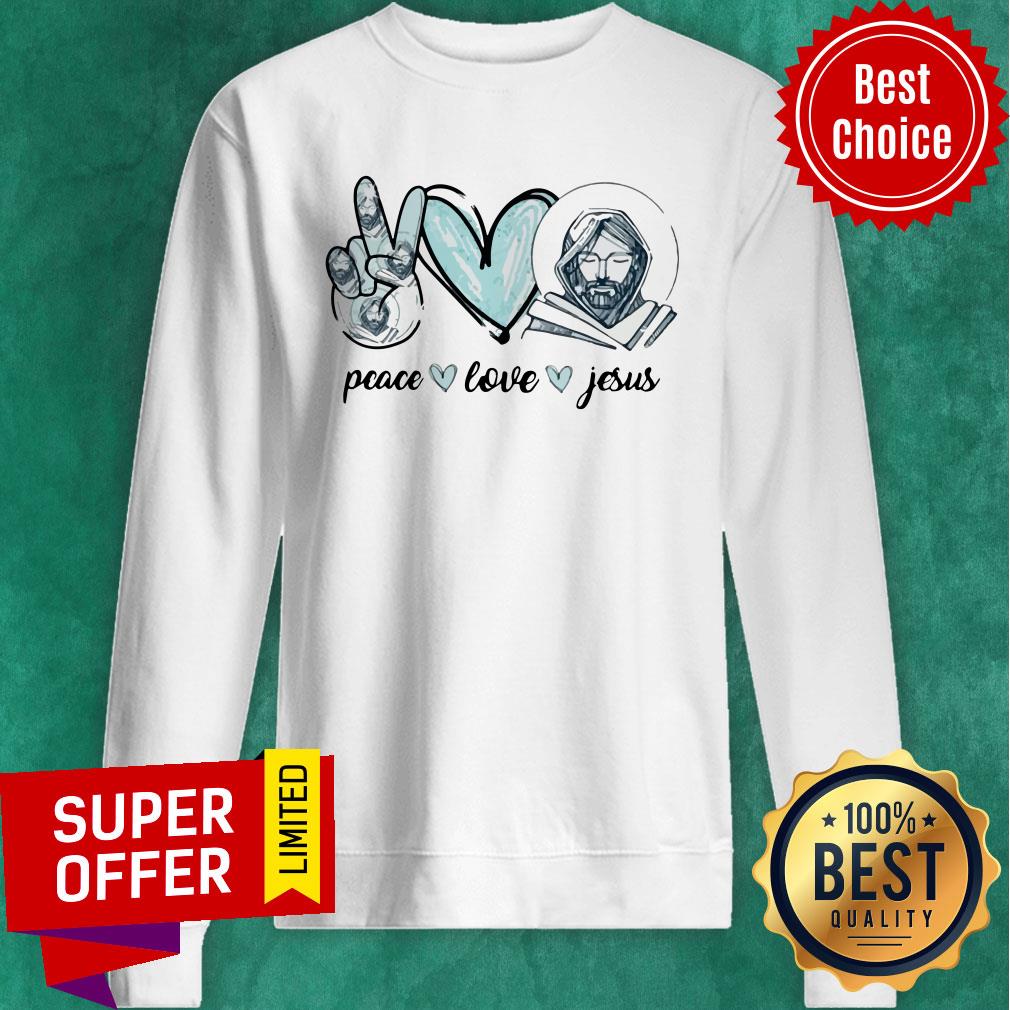 Premium Peace Love Jesus Shirt - Image 2