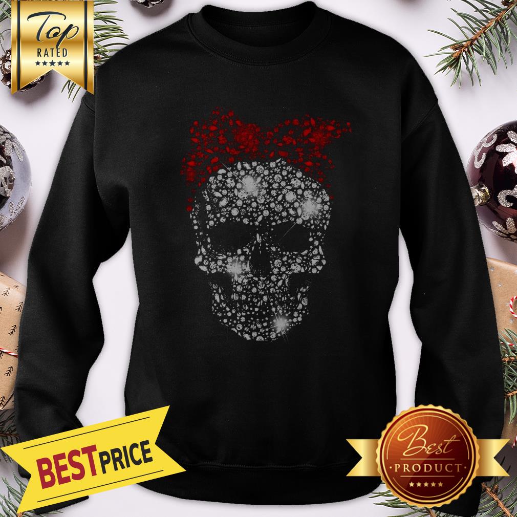 Official Diamond Skull Santa Bow Tie Head Shirt - Image 4